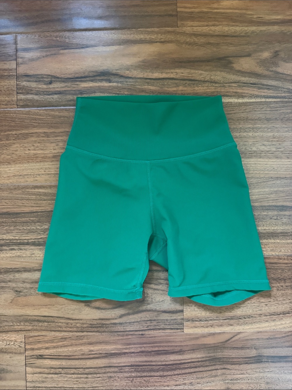 High-Waist Women's Green Performance Shorts